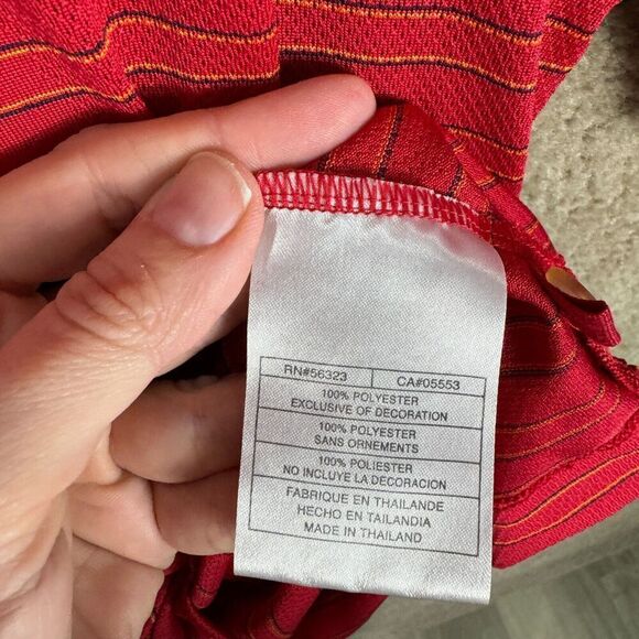 Nike Golf Polo Shirt Mens Size XL Red Striped Short Sleeve Performance Fit Dry - Picture 7 of 9